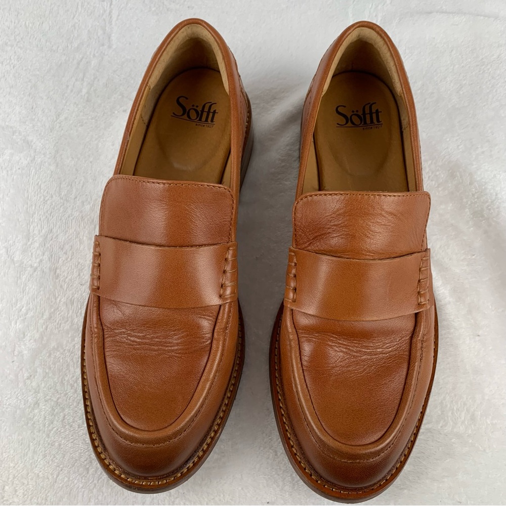 Sofft Women's Meryl Slip On Leather‎ Loafer in Luggage Excellent Used Condition - Picture 6 of 12